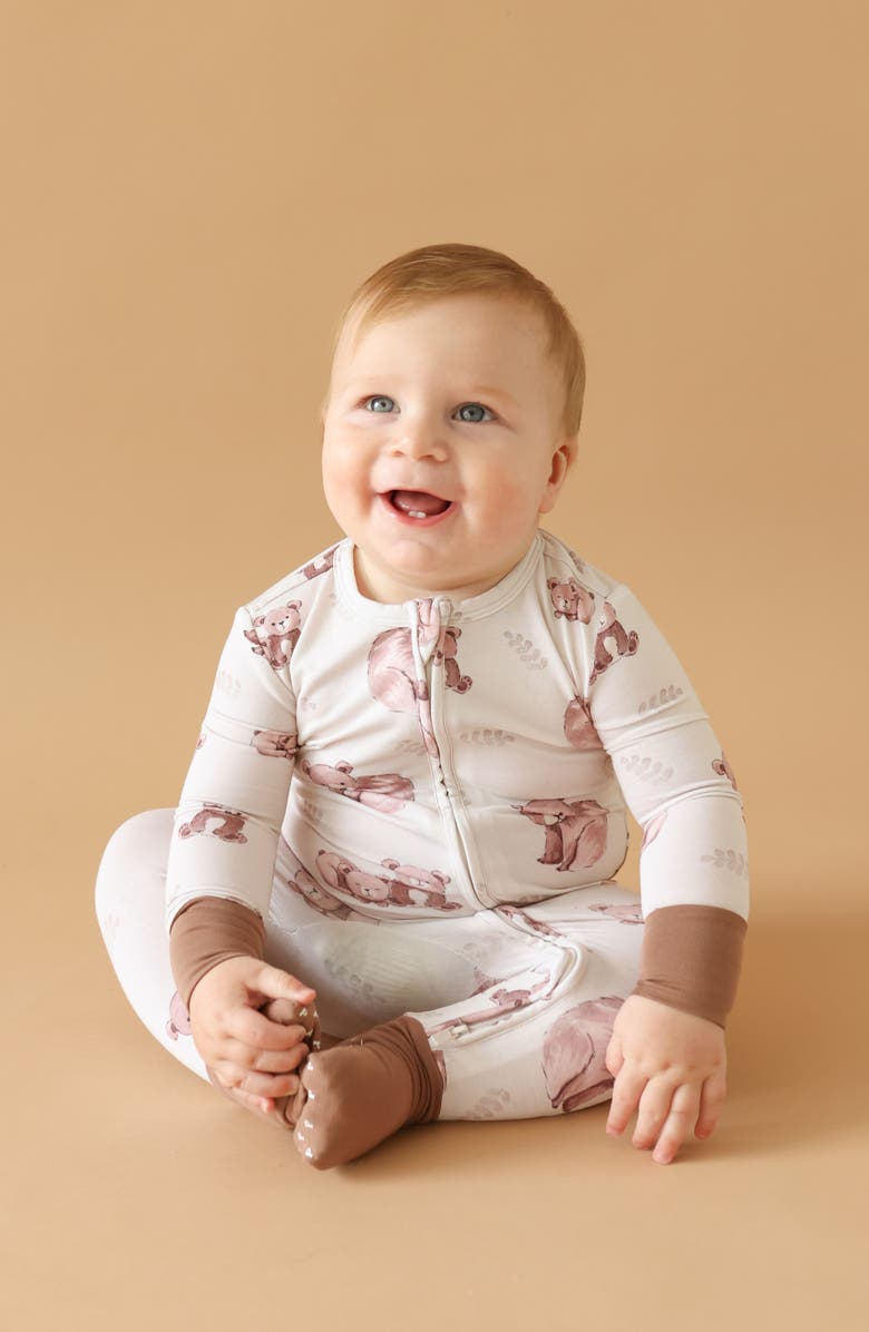 Posh Peanut Bernard Fitted Convertible One-Piece Pajamas, Alternate, color, Beige