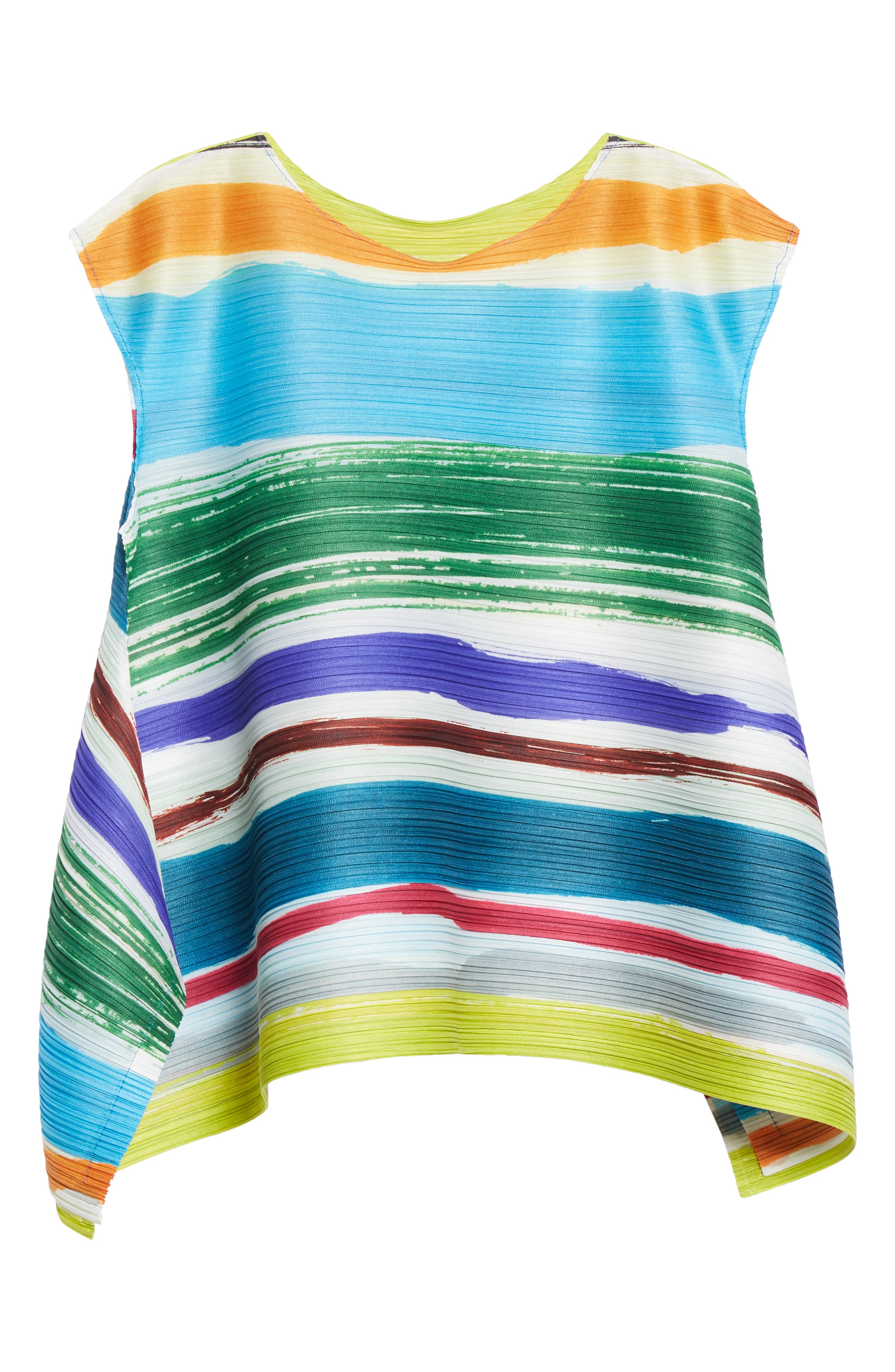 Pleats Please Issey Miyake Leaf Vein Stripe Asymmetrical Pleated