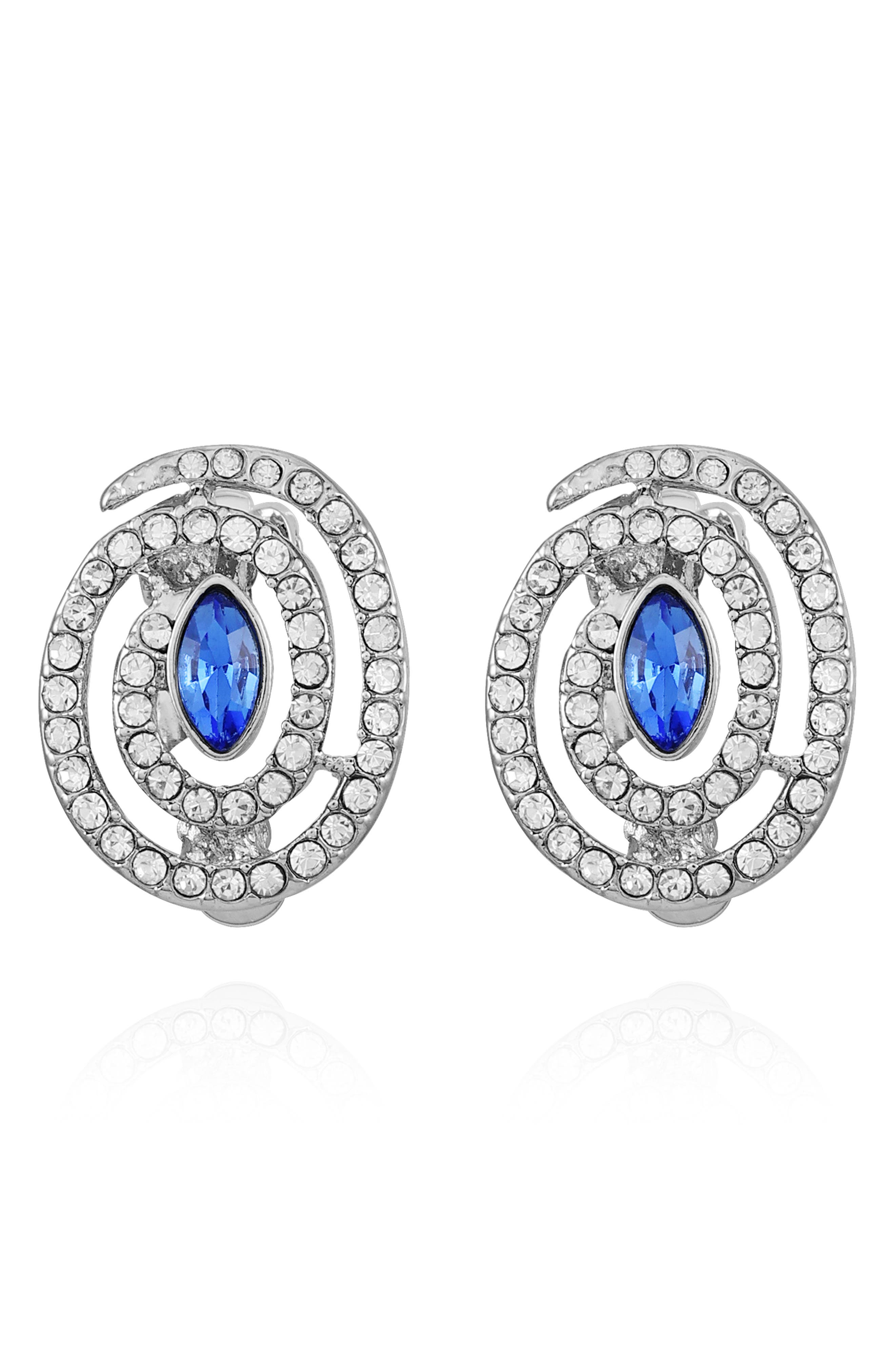 Concave Crystal Stud Earrings