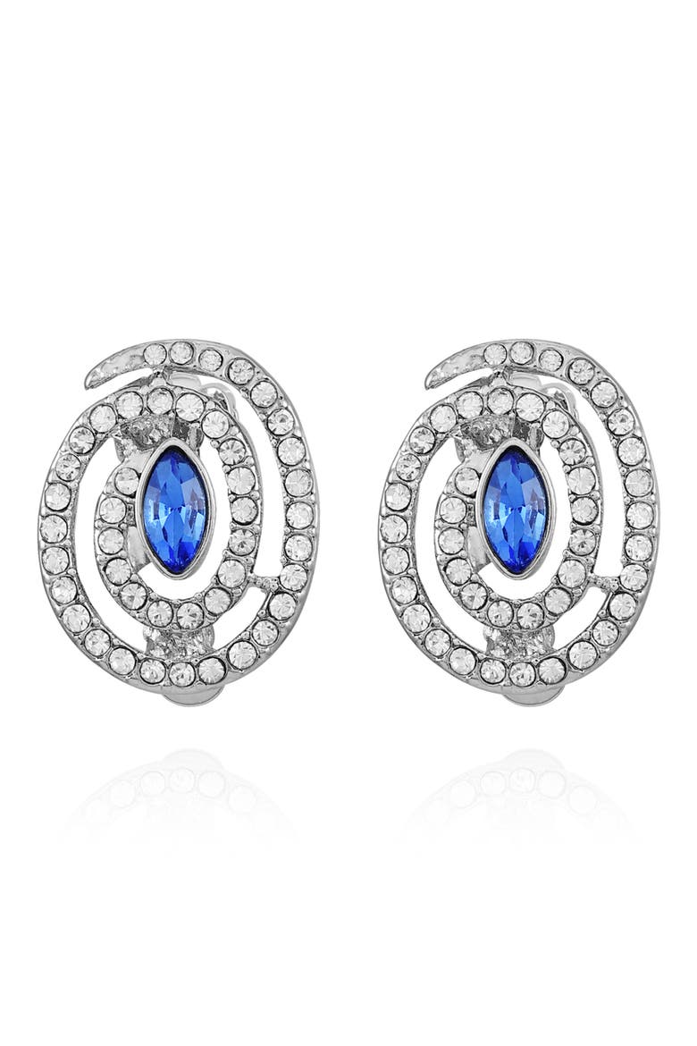 Concave Crystal Stud Earrings, Main, color, BLACK