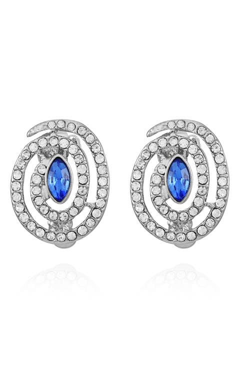 Concave Crystal Stud Earrings