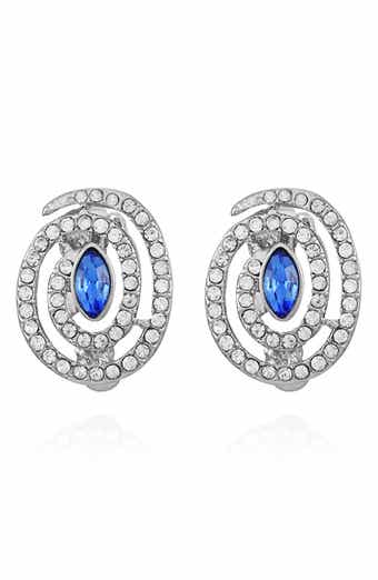 Concave Crystal Stud Earrings