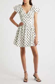 Sister Jane Raven Spot Polka Dot Ruched Fit & Flare Minidress