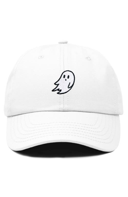 Dalix Ghost Embroidered Low Crown Cap In White