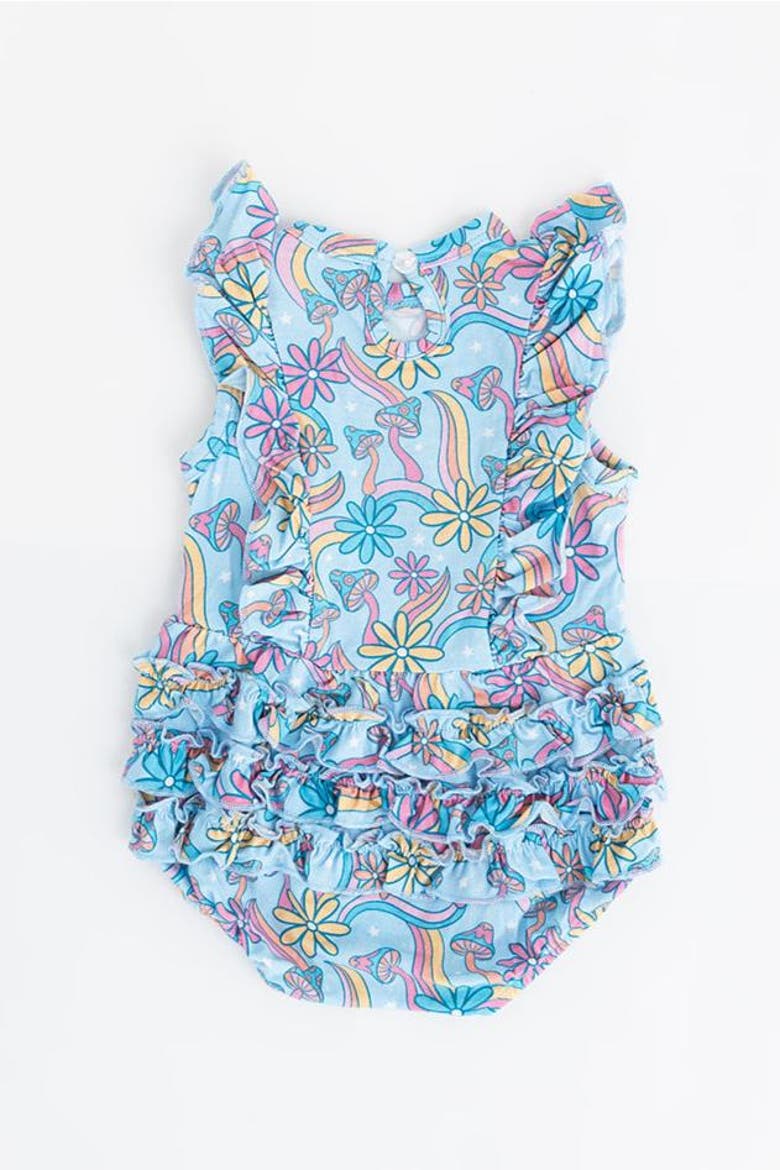 Groovy Fall After All Bubble Ruffle Bodysuit, Alternate, color, Blue