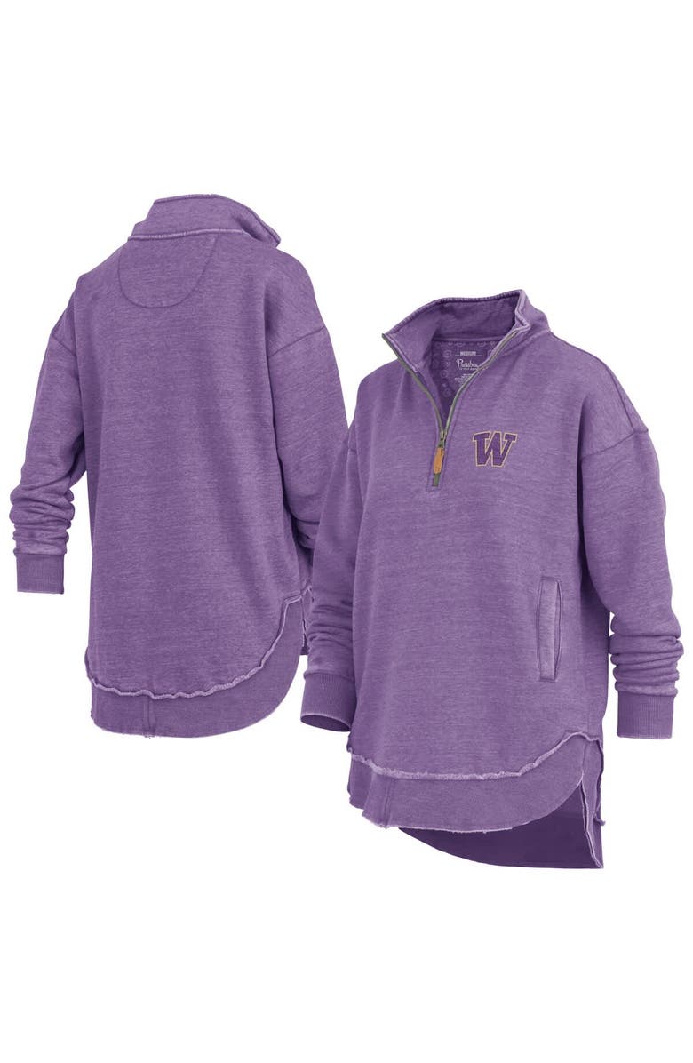PRESSBOX Women's Pressbox Purple Washington Huskies Northfork Sojourn Poncho Quarter-Zip Sweatshirt, Main, color, Purple