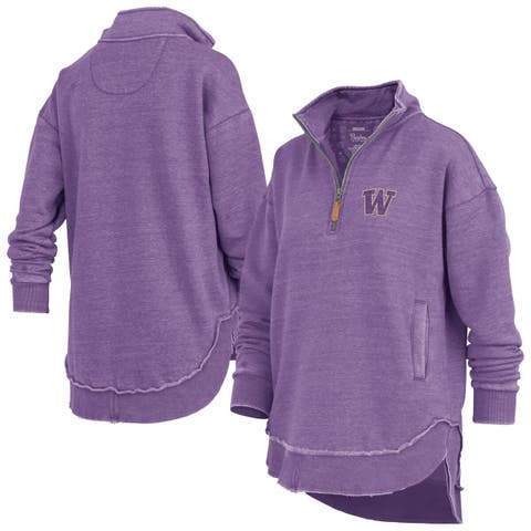 Women's Pressbox Purple Washington Huskies Northfork Sojourn Poncho Quarter-Zip Sweatshirt