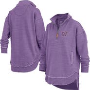 PRESSBOX Women's Pressbox Purple Washington Huskies Northfork Sojourn Poncho Quarter-Zip Sweatshirt