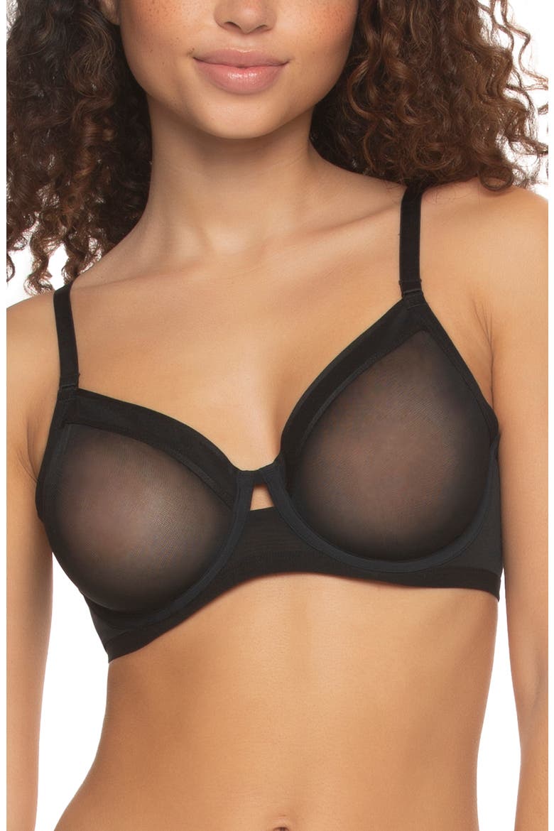 Ethereal Unlined Underwire Bra, Main, color, BLACK