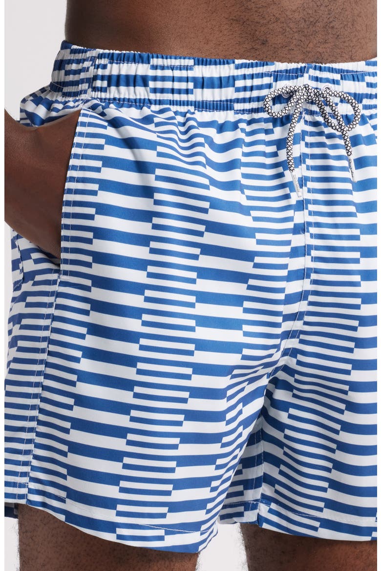 Stripe Swim Trunks, Alternate, color, NAVY/ WHITE
