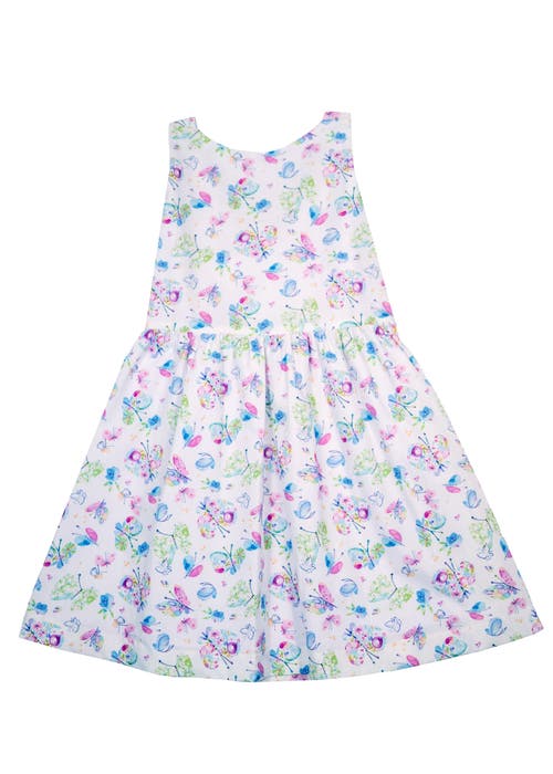 Florence Eiseman Butterfly Print Dress With Back Bow In Multi