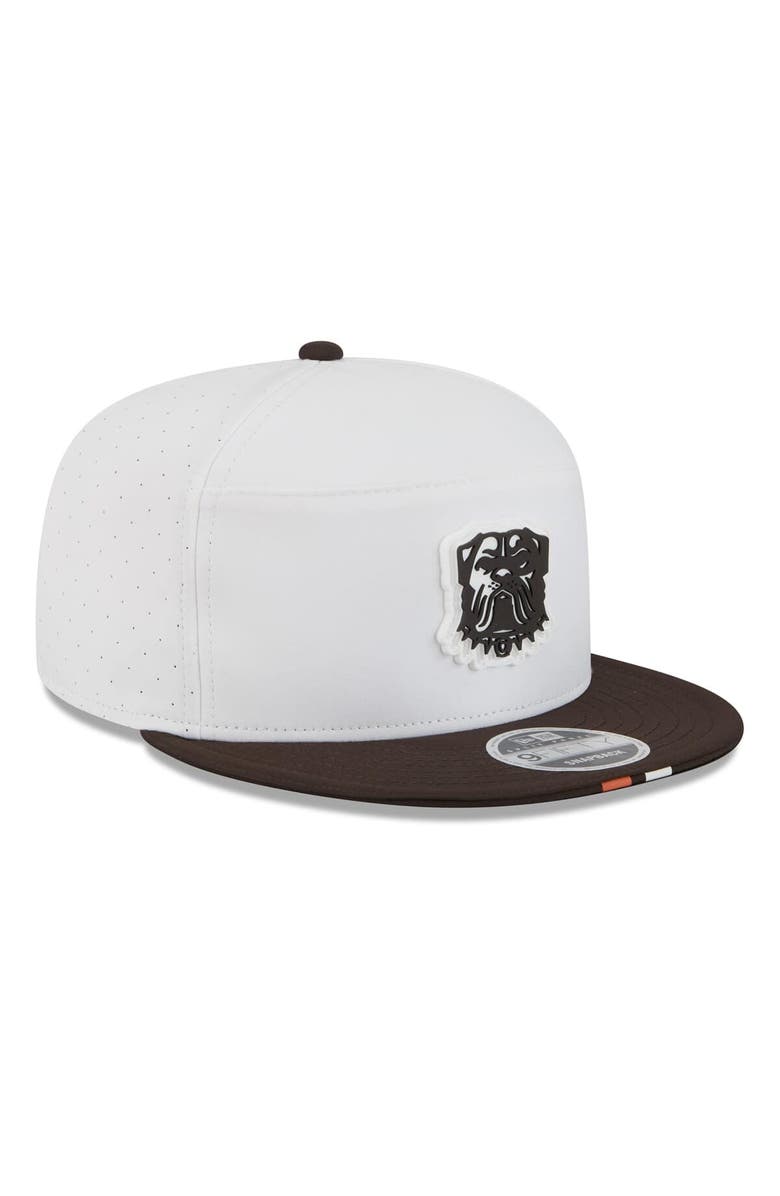 New Era Men's New Era  White/Brown Cleveland Browns 2025 NFL Training Camp Split Panel 9FIFTY Snapback Hat, Alternate, color, 