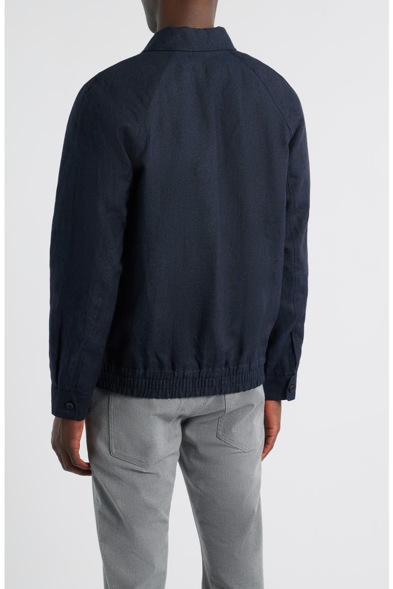 Linen Harrington Jacket, Alternate, color, NAVY SAPPHIRE - BLACK