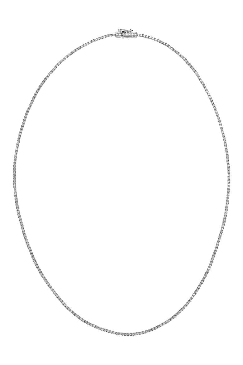 14K Gold Skinny Diamond Tennis Necklace, Main, color, WHITE