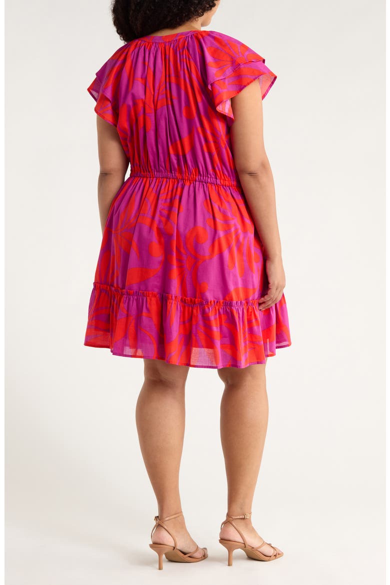 Arona Floral Baden Cotton Dress, Alternate, color, PURPLE-MULTI