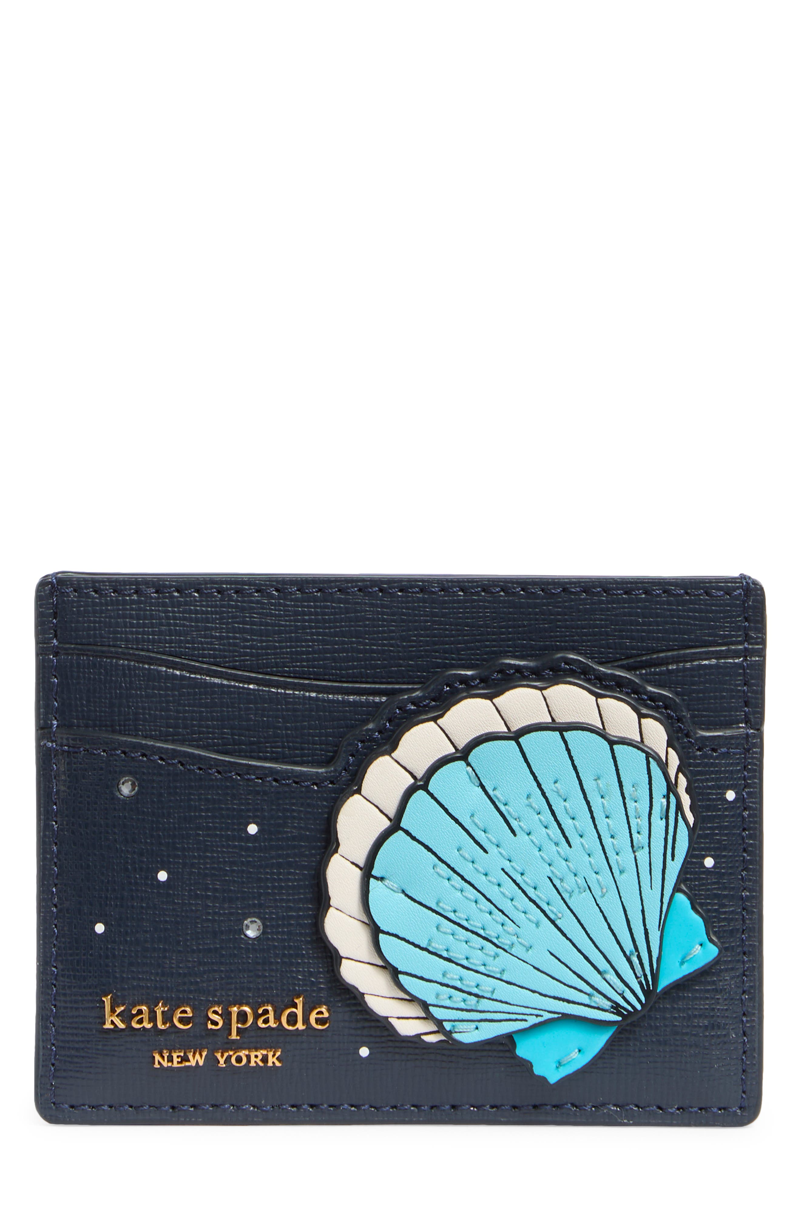 what the shell embellished saffiano card case