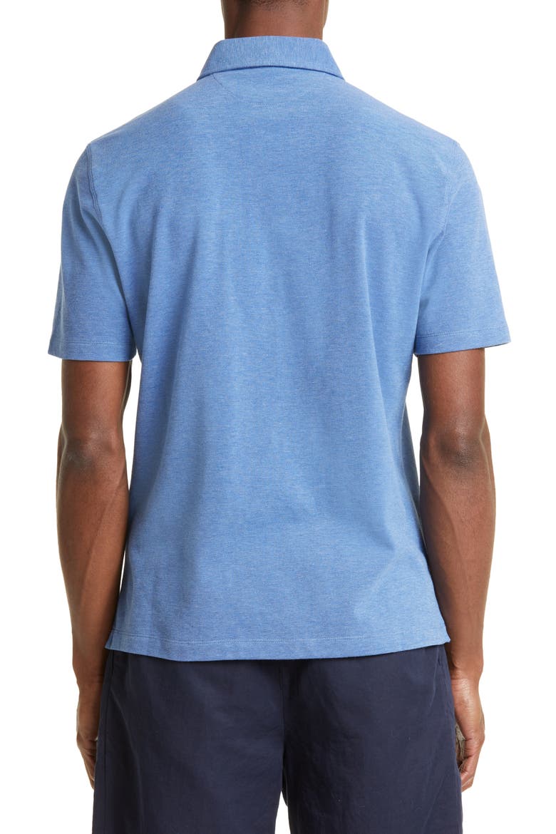 Short Sleeve Cotton Polo, Alternate, color, C210 CLOUD