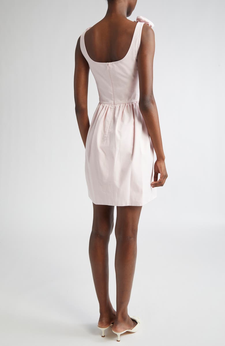 Giambattista Valli Rosette Embellished Cotton Poplin Minidress, Alternate, color, Pale Rose