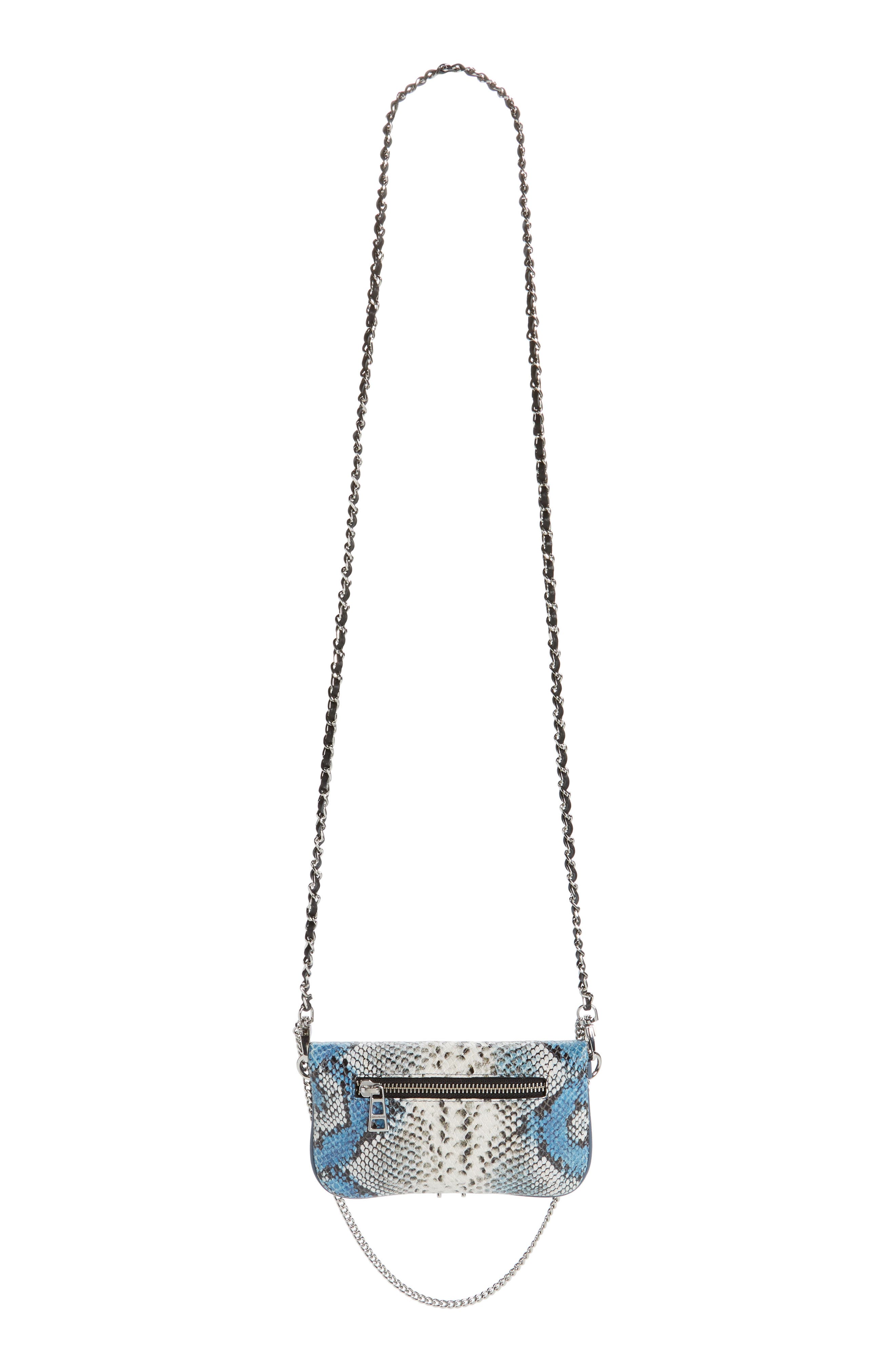 Zadig & Voltaire Nano Rock Snake Embossed Leather Crossbody Bag, Alternate, color, 