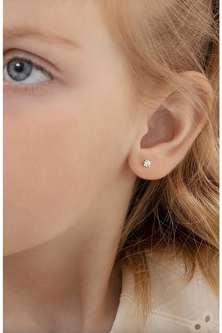 Classic Setting Solitaire Earrings, Alternate, color, Silver