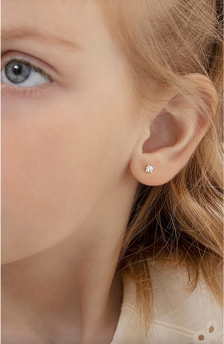 In Season Jewelry Classic Setting Solitaire Earrings, Alternate, color, Silver