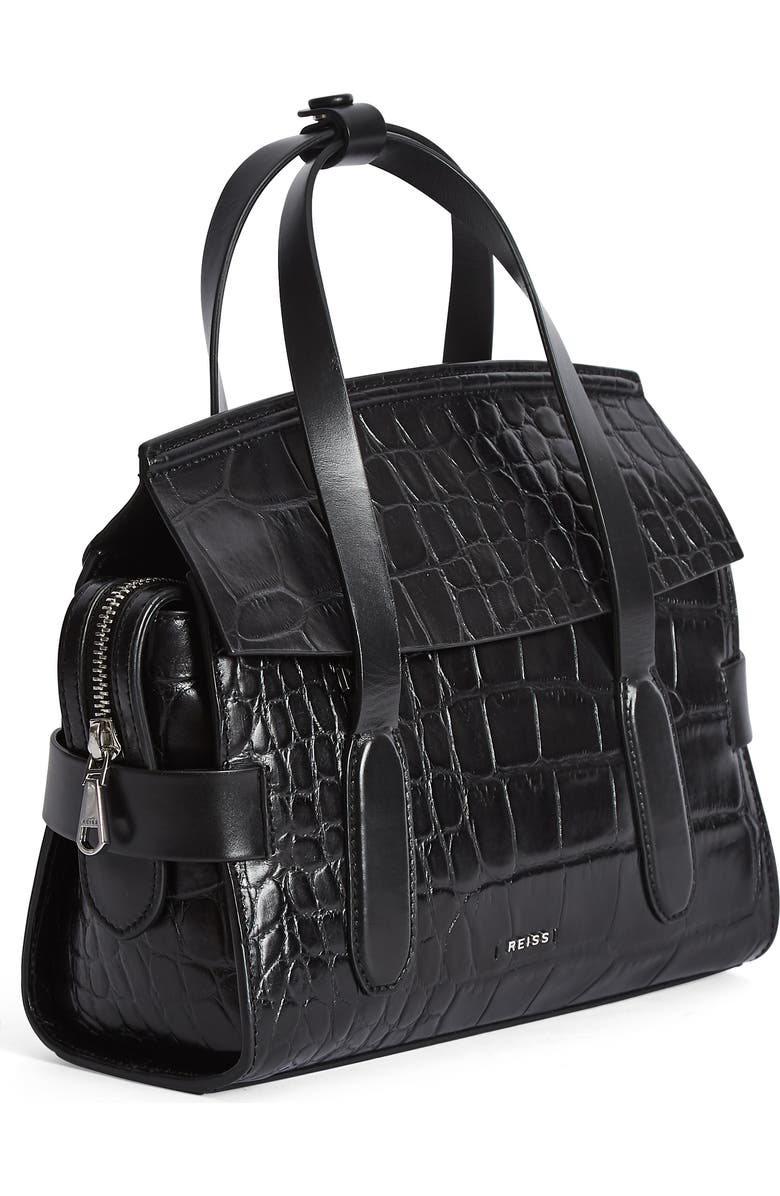 Reiss Sophie Croc Embossed Leather Crossbody Bag, Alternate, color,