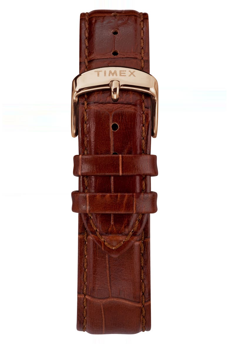 Waterbury Leather Strap Watch, 40mm, Alternate, color, BROWN/ BLACK/ ROSE GOLD