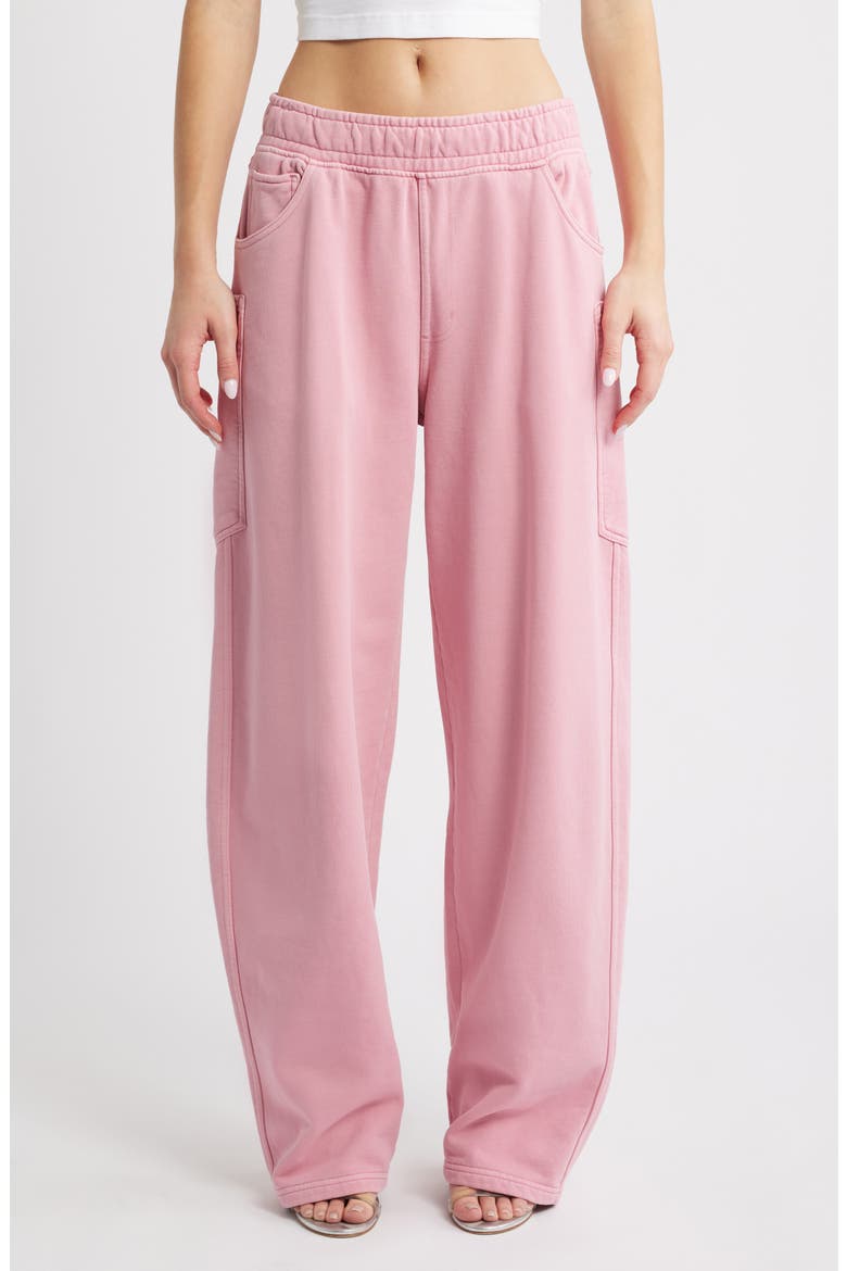 Ryan Cotton Barrel Sweatpants, Main, color, CLAY PINK