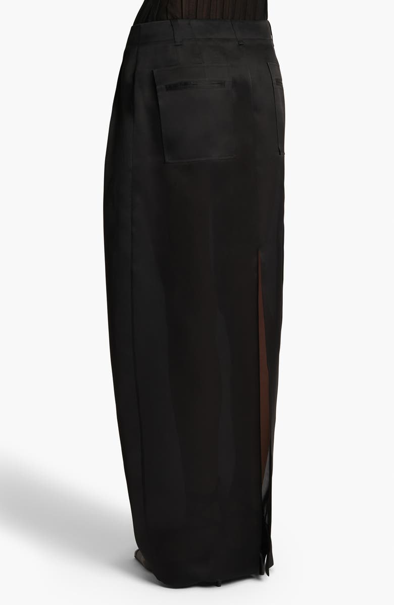 Khaite Lucian Pleated Silk Organza Maxi Skirt, Alternate, color, Black