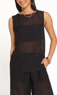 Petal & Pup Vayla Paneled Sheer Top
