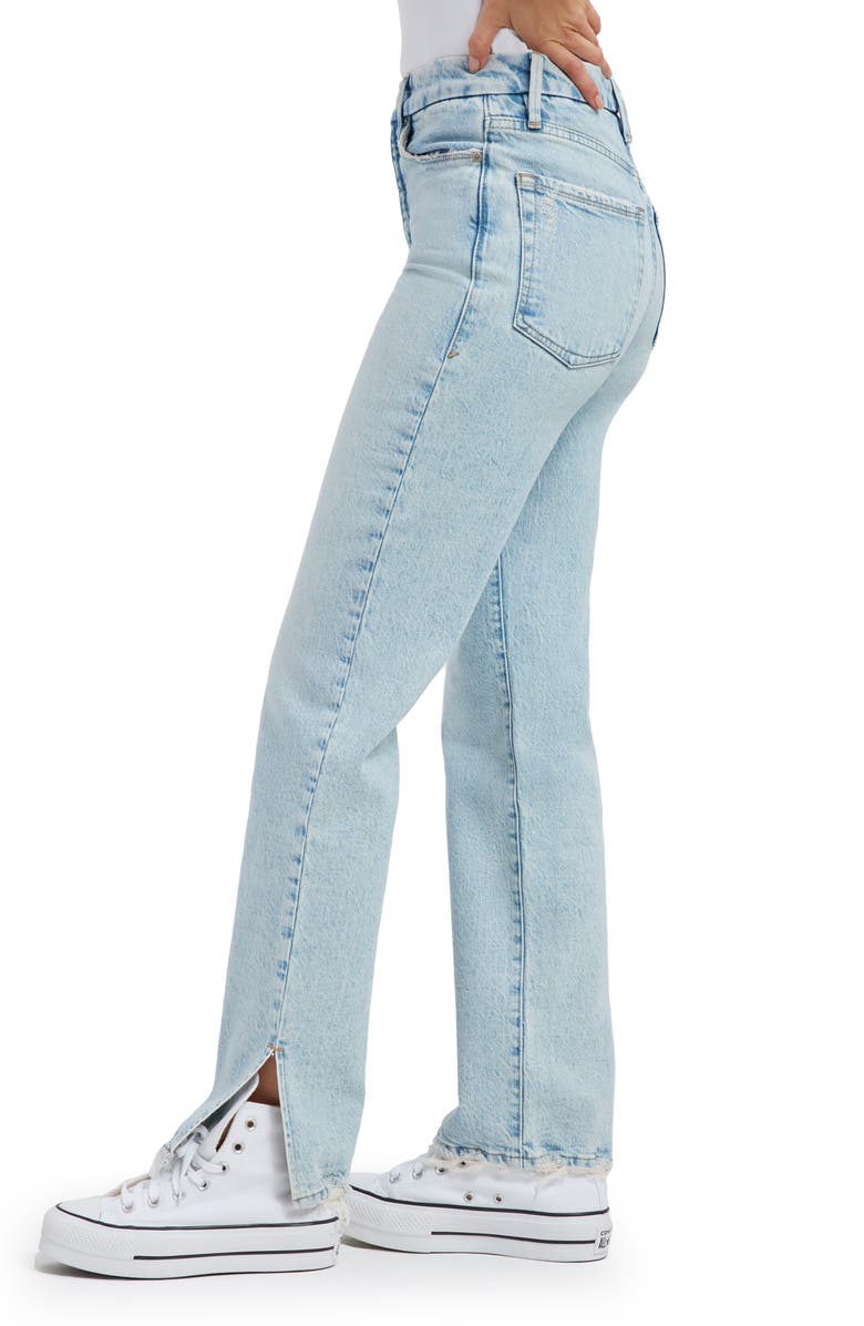 Good American Good Boy Slit Hem Jeans, Alternate, color, Indigo381