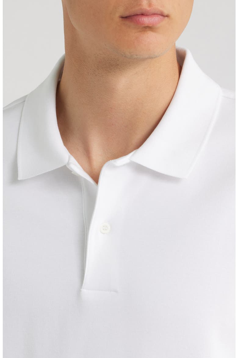 Long Sleeve Peached Cotton Jersey Polo, Alternate, color, OPTIC WHITE