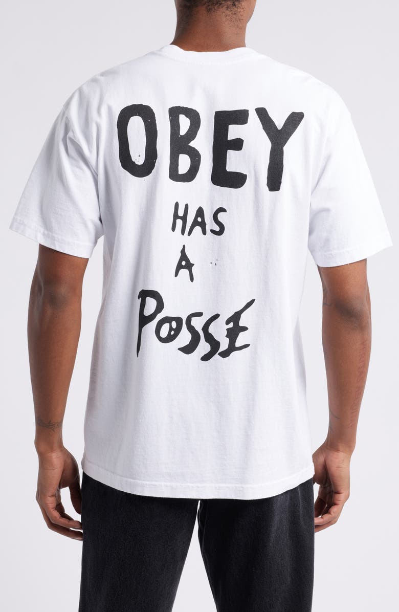 Obey has a Posse Cotton Graphic T-Shirt, Alternate, color, 