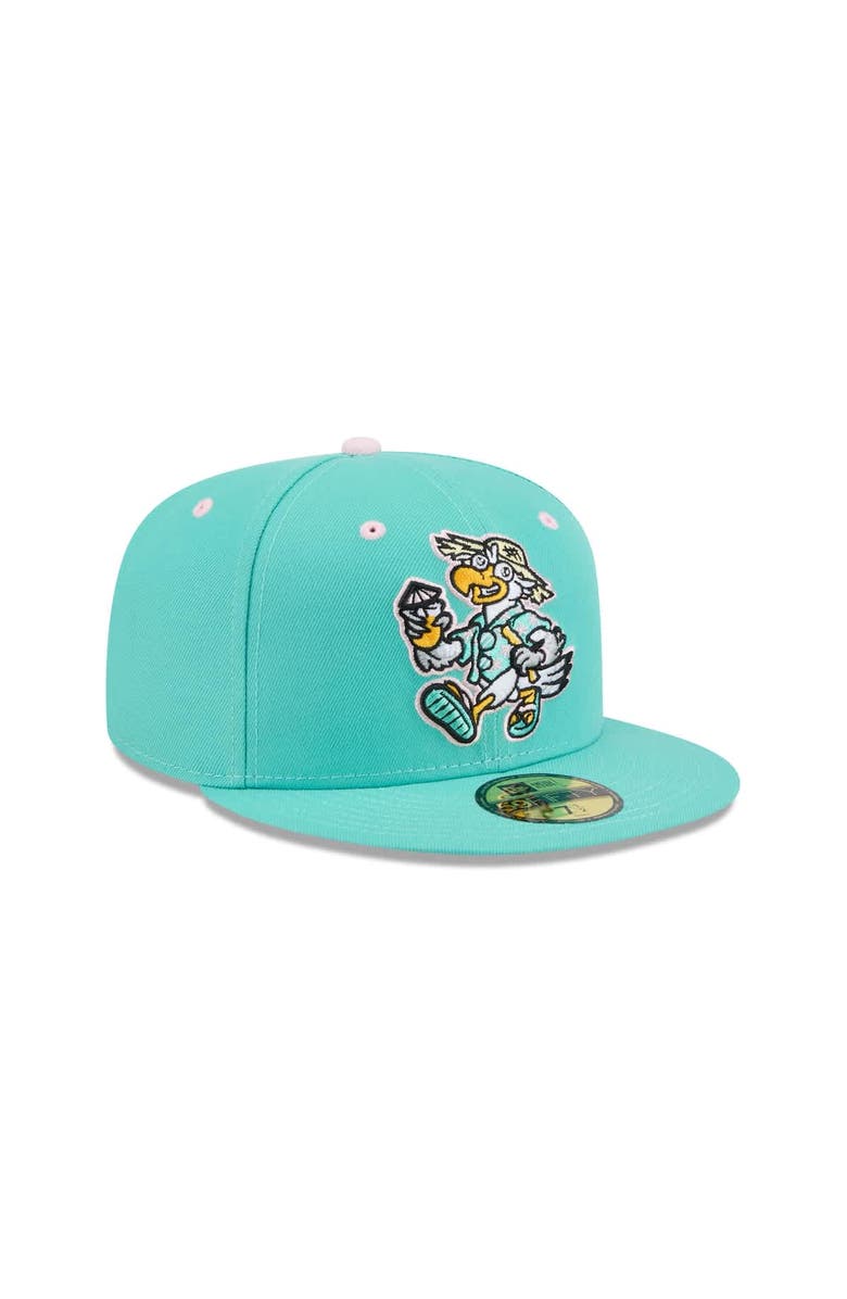 New Era Men's New Era  Turquoise Biloxi Shuckers Theme Nights 59FIFTY Fitted Hat, Alternate, color, Turquoise