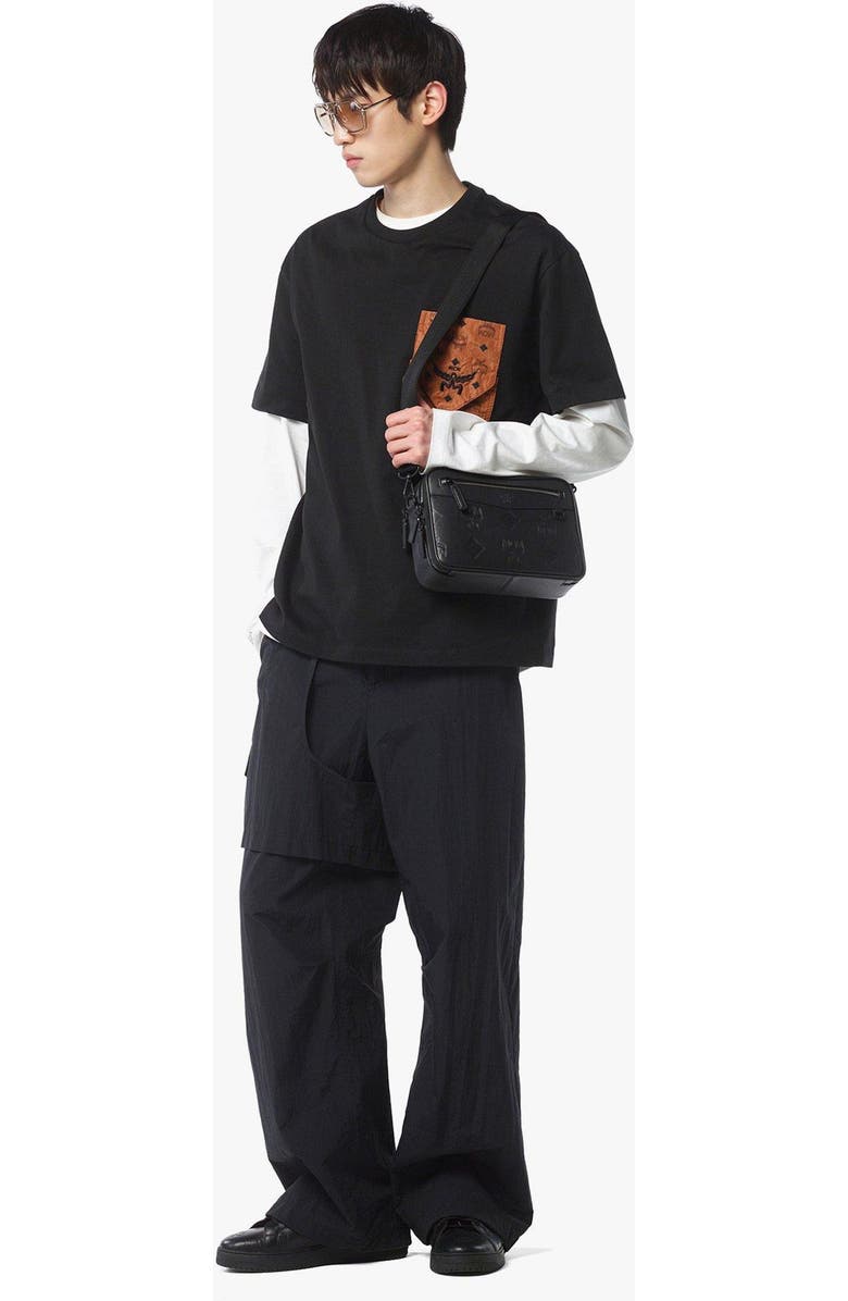 MCM Diamond Camera Bag in Maxi Monogram Leather, Alternate, color, Black