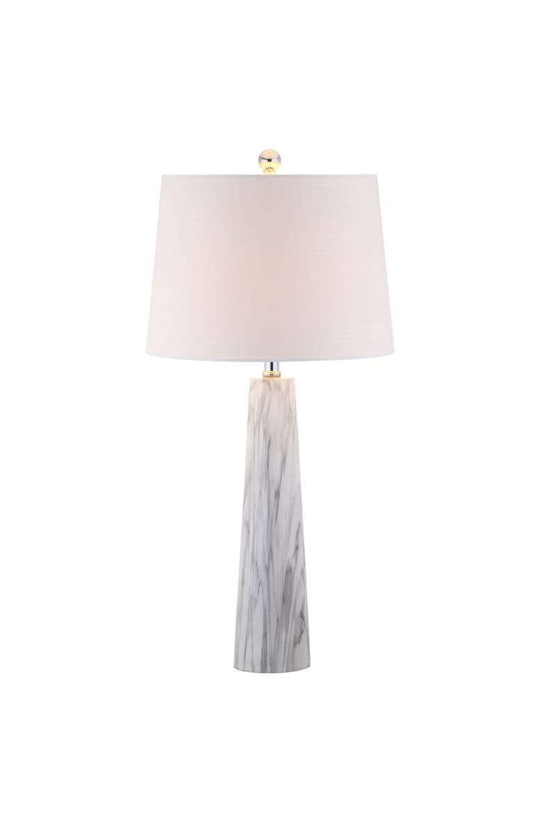 Bradley 29" Resin LED Table Lamp, White/Black Faux Marble, Main, color, White/Black