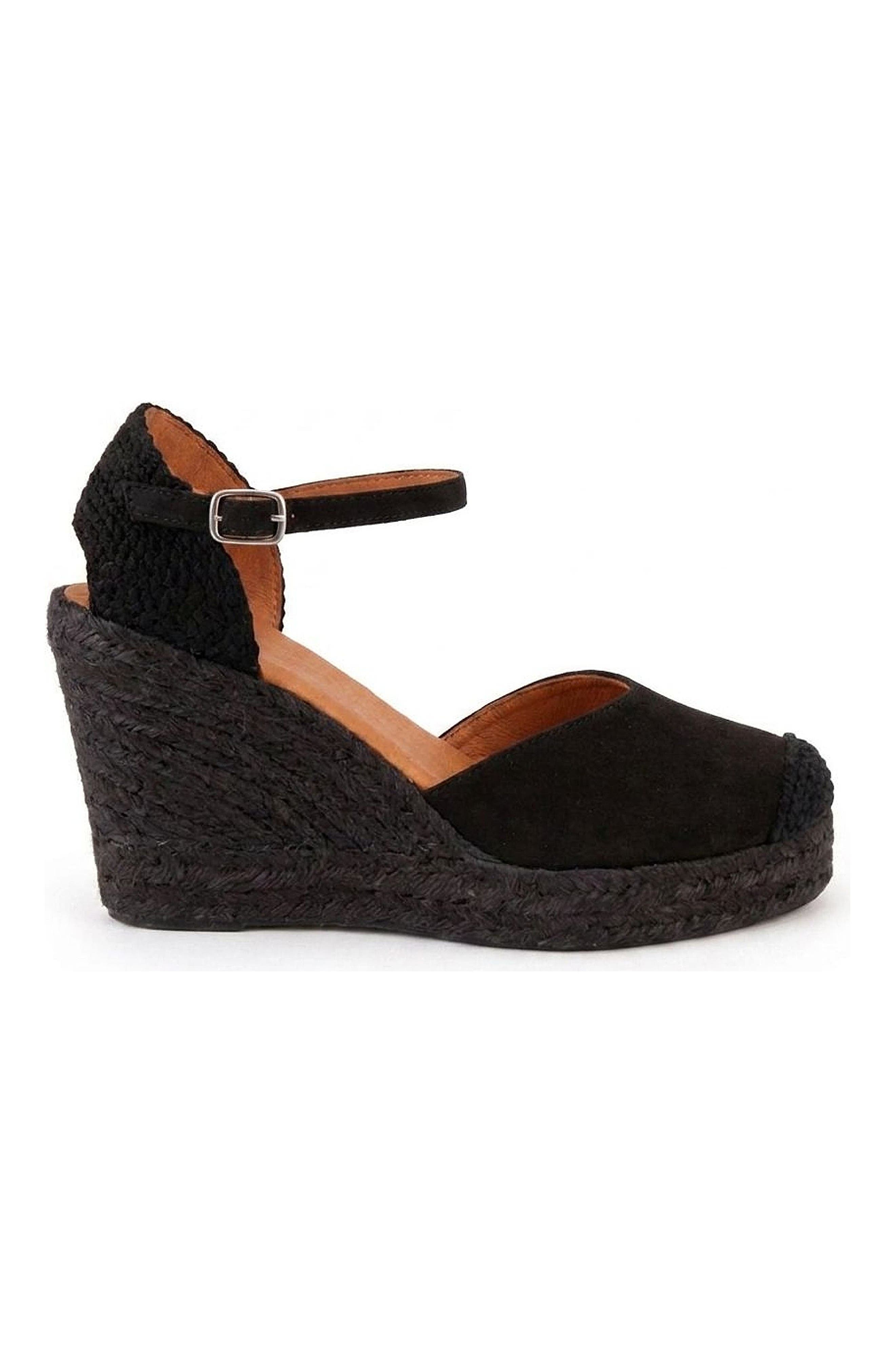 Jimena High Strap Espadrille Sandal, Alternate, color, Black