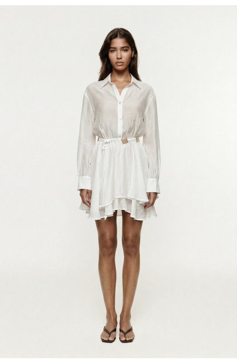 Monlicia Alora Tencel Mini Shirt Dress, Alternate, color, White