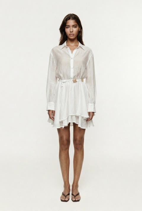 Alora Tencel Mini Shirt Dress