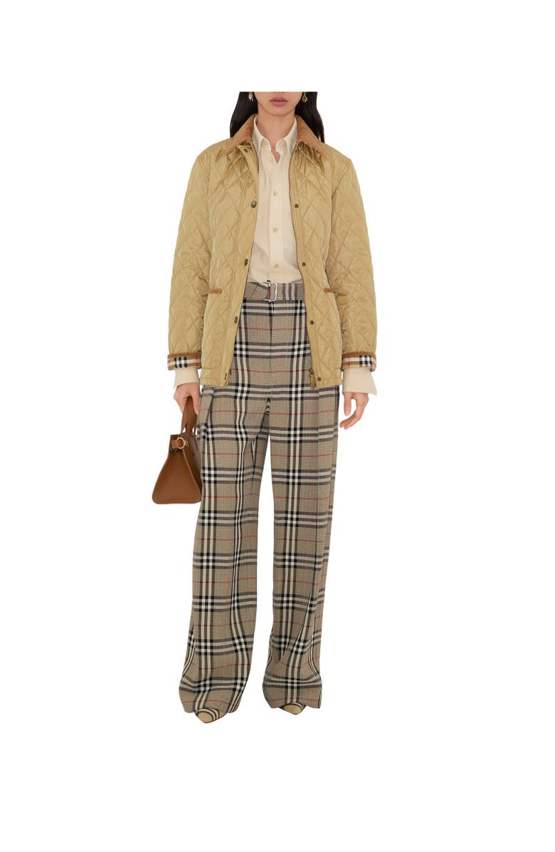 Burberry Quilted Nylon Jacket, Alternate, color, Flax