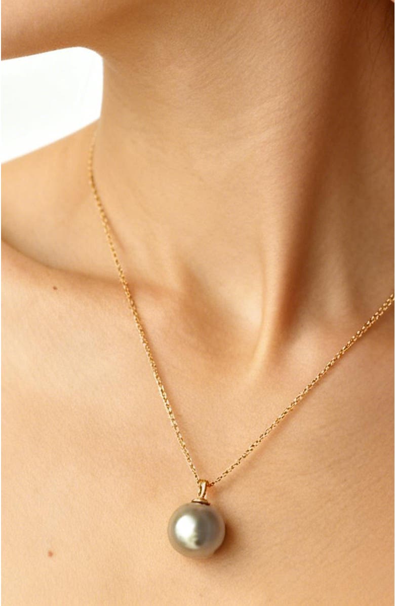 RETRO CHIC Retro Pearl Necklace, Alternate, color, Grey