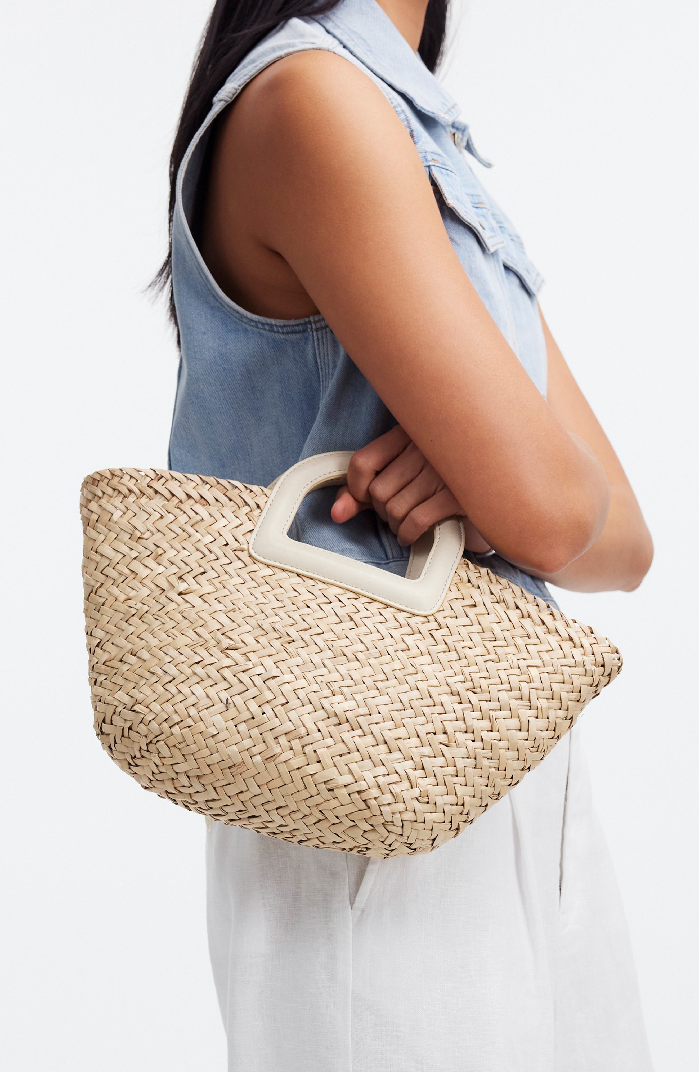 Madewell Mini Woven Seagrass Crossbody Basket Bag, Alternate, color, 