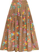 Maison Common Printed Cotton Skirt With Pockets Print