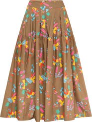 Maison Common Printed Cotton Skirt With Pockets Print