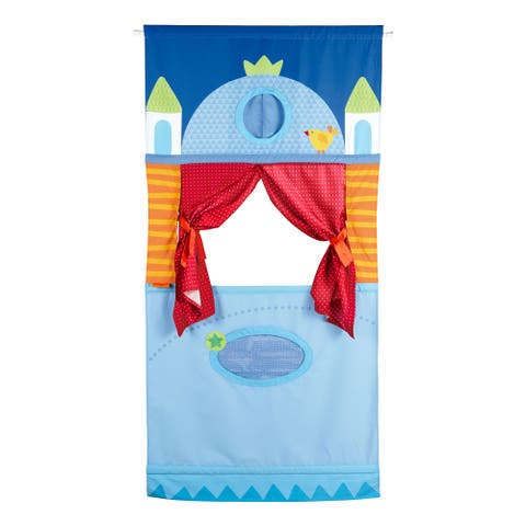 Doorway Puppet Theater - Space Saver with Adjustable Rod Ideal for Pretend Play, Hand Puppets, Educational Kids Activities, & Toys for Toddlers