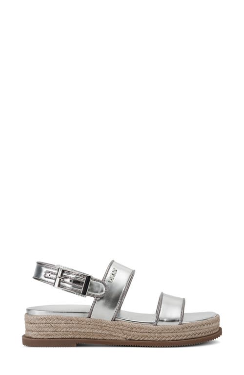 Dkny Bernae Slingback Platform Espadrille In Silver