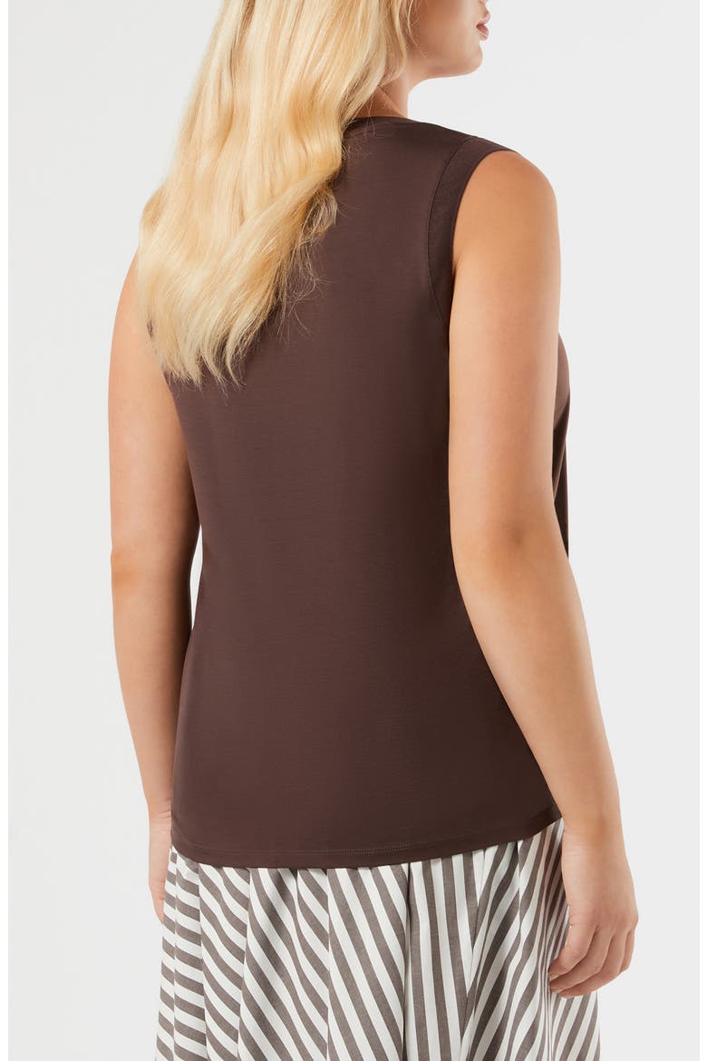 Mrs Donnola Mixed Media Tank, Alternate, color, CHOCOLATE