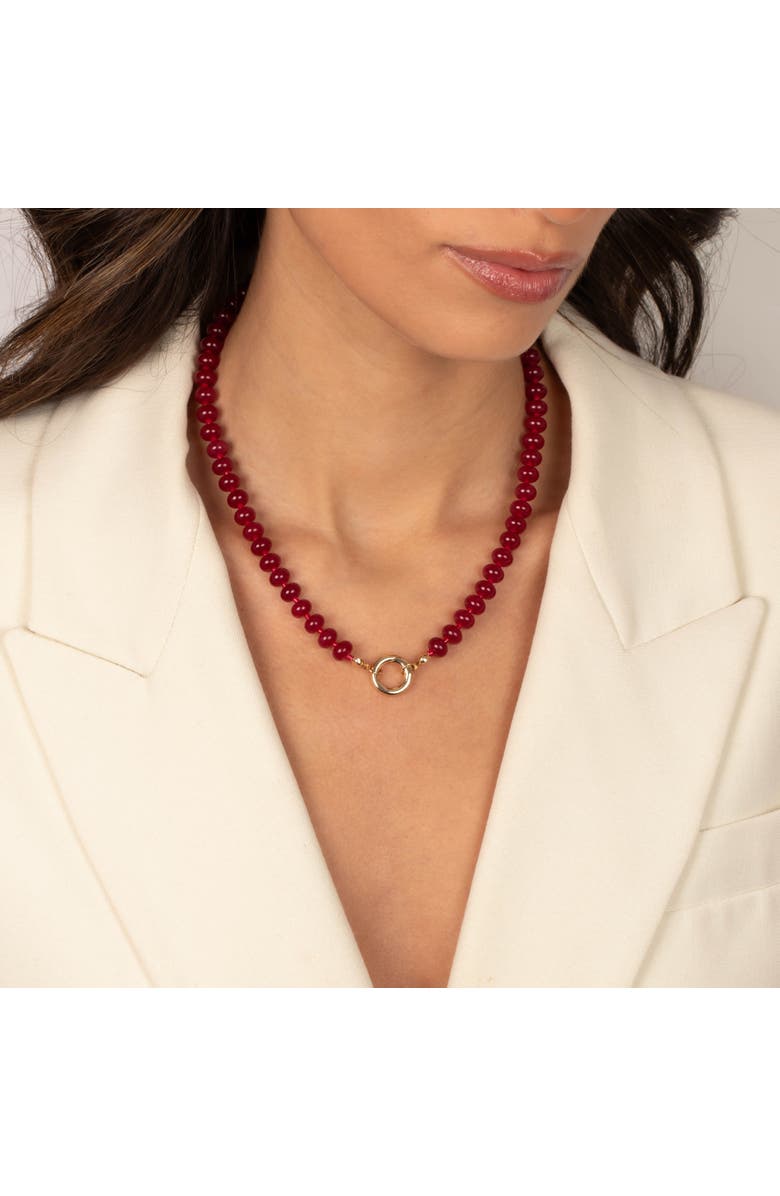 BY ADINA EDEN Magenta Beaded Clicker Necklace, Alternate, color, Red