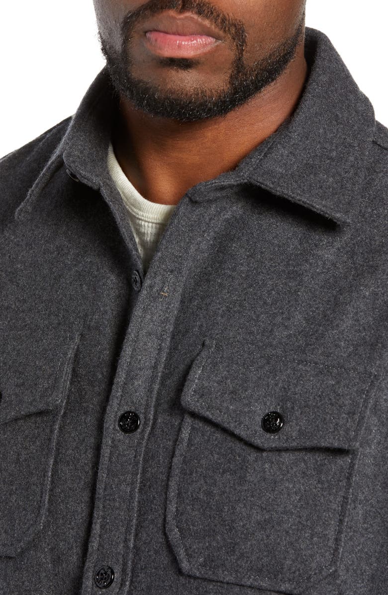 Schott NYC CPO Wool Blend Work Shirt, Alternate, color, Grey Tones