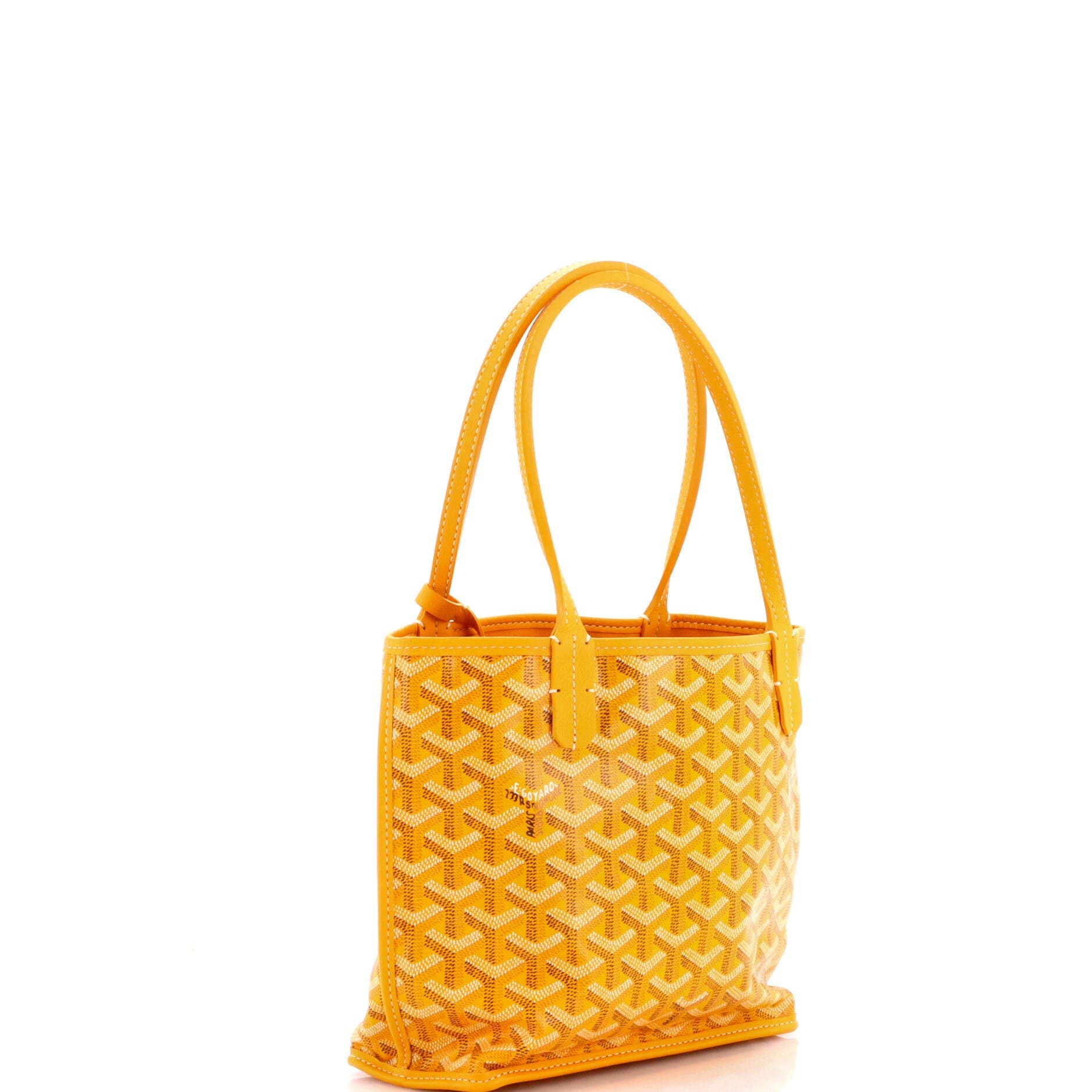 Pre-Owned Goyard Anjou Reversible Tote Coated Canvas Mini, Alternate, color, Yellow